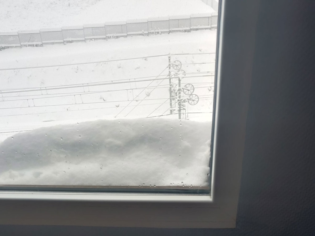 Nieve ventana interior